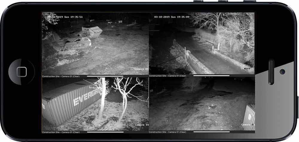 Smartphone Viewing - CCTV Security Towers - Night Time Footage